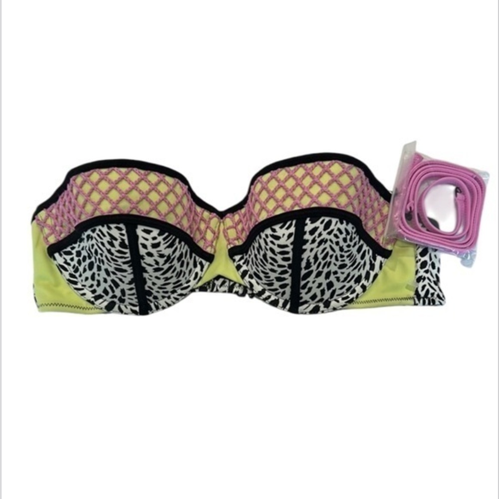 Shade & Shore animal print bikini swim top size 36B new